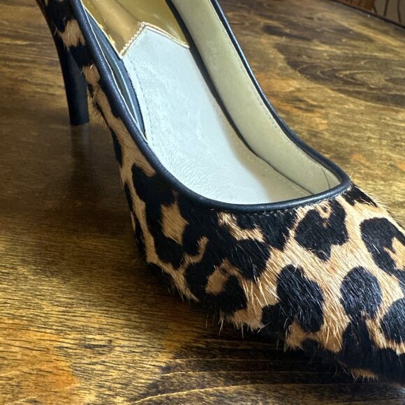 Michael Kors Leopard Print Calf Hair Pointed Toe Stiletto 3” Heels Size 8M - Picture 8 of 12